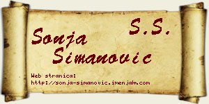 Sonja Simanović vizit kartica